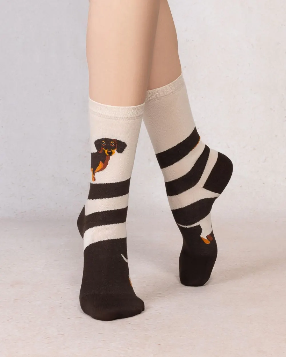 Bleu Forêt socks with dachshund motif