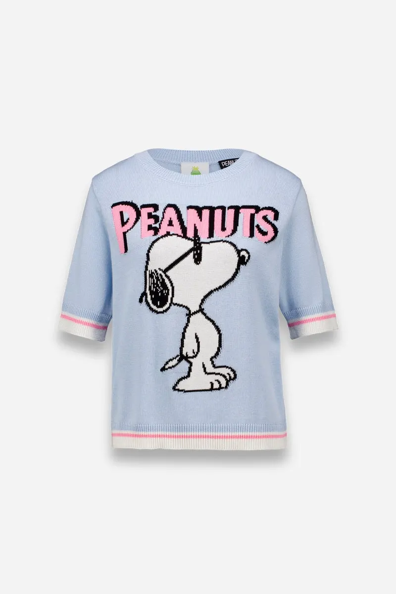Princess Goes Hollywood light blue Peanuts knit, front