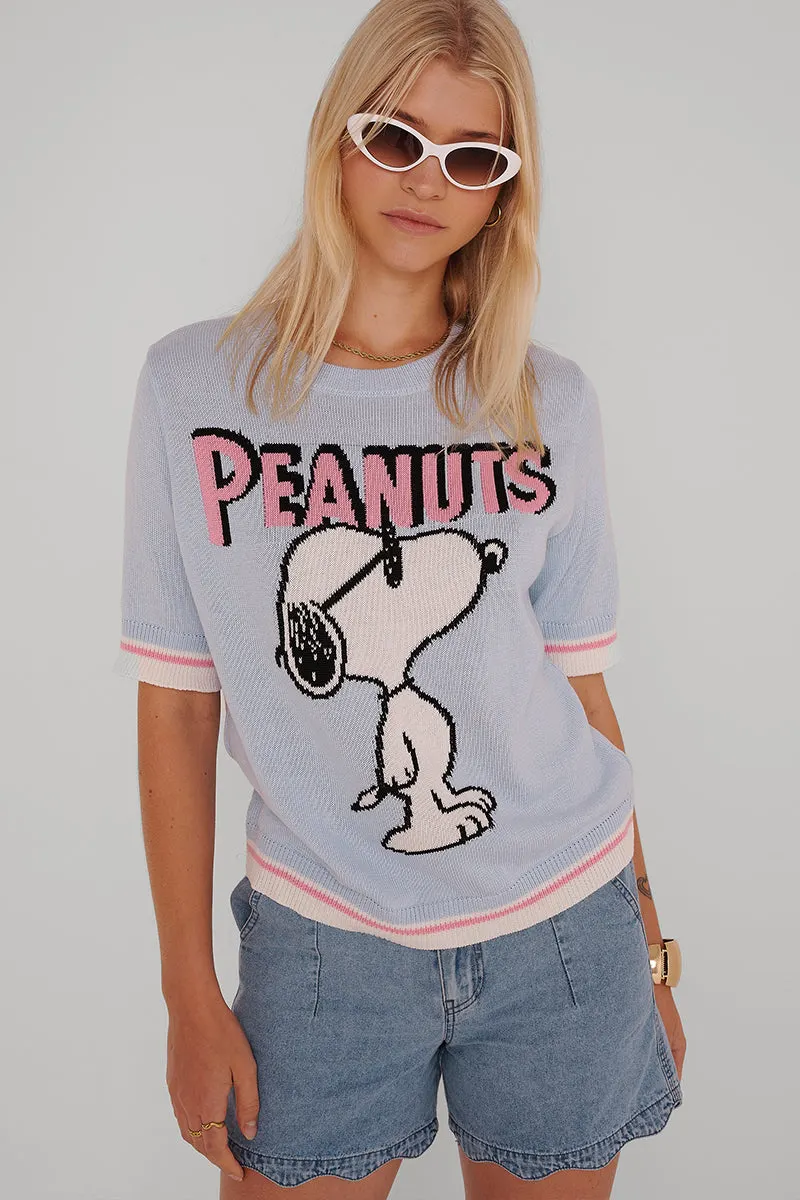 Princess Goes Hollywood light blue Peanuts knit, another view